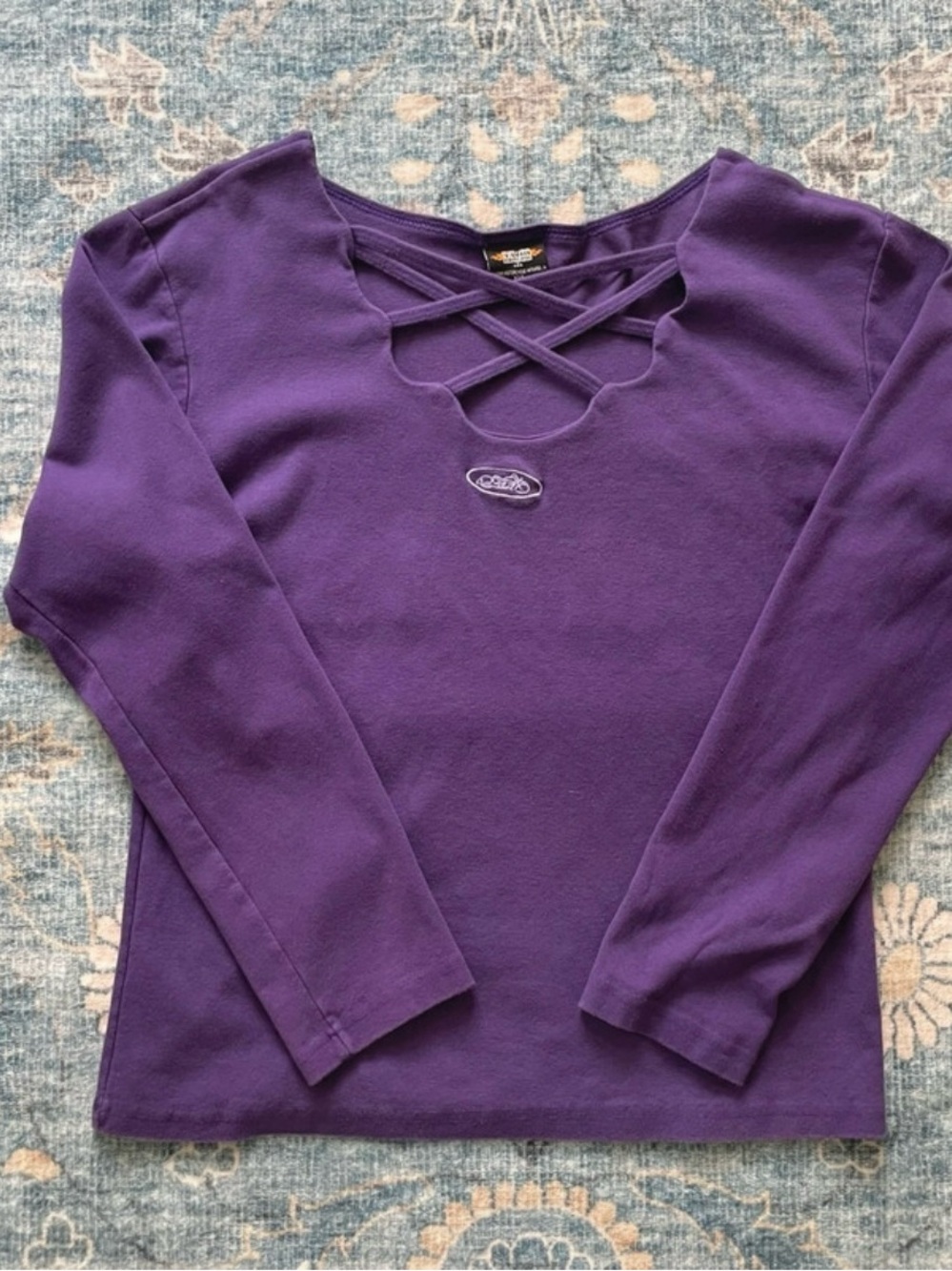 Vintage Harley Davidson Long Sleeve Cut Out Shirt